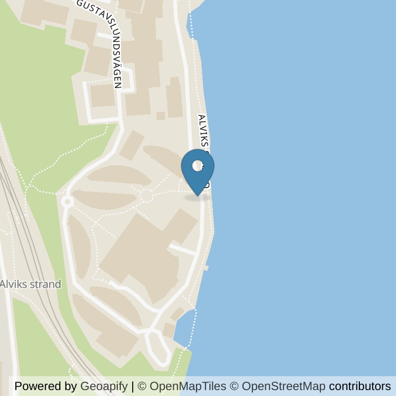 Map: location of Nordic Wellness Stockholm Alvik Strand in Bromma
