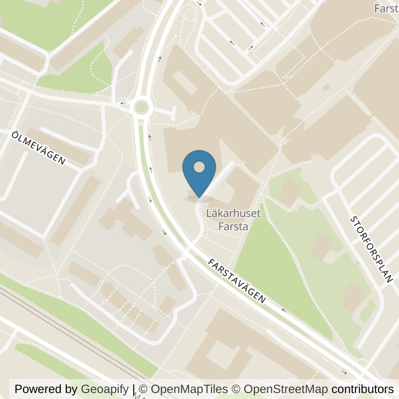 Map: location of Nordic Wellness Farsta Centrum in Farsta