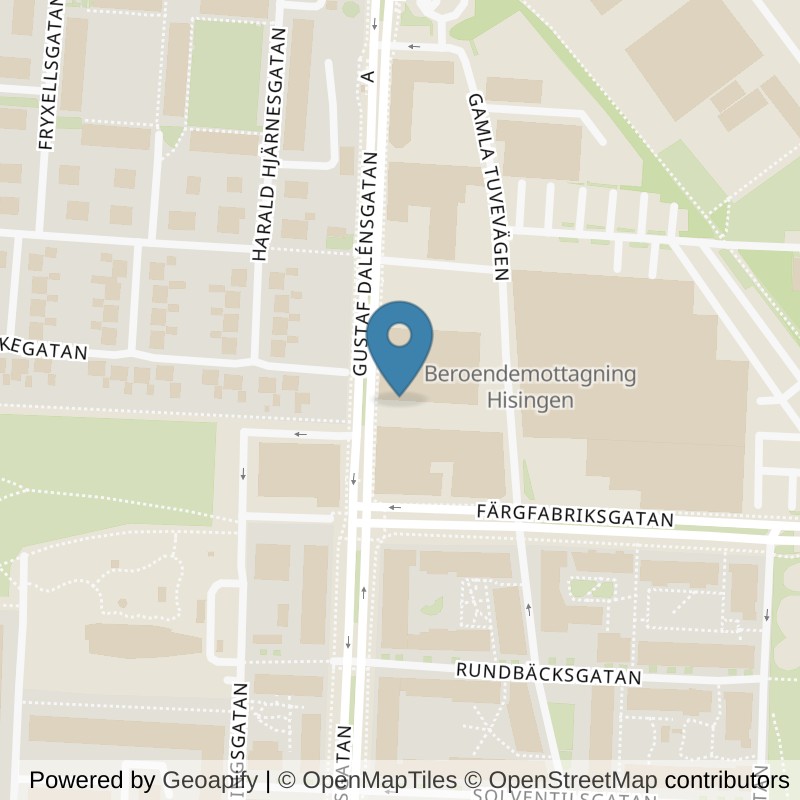 Map: location of Nordic Wellness Göteborg Backaplan in Göteborg