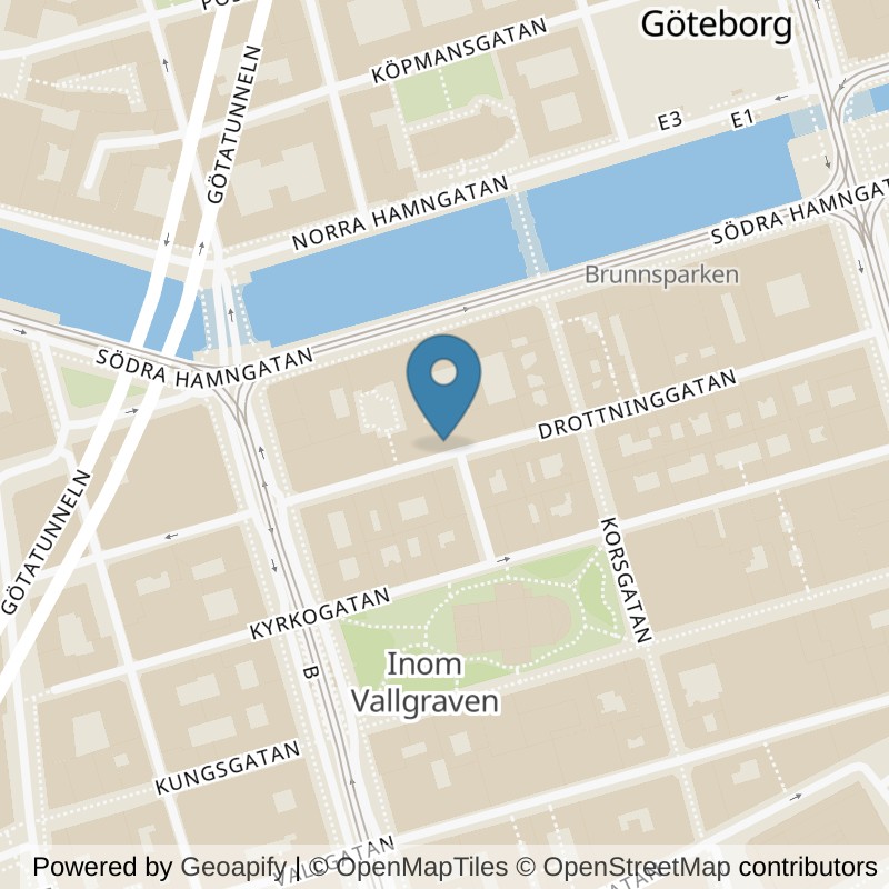 Map: location of Nordic Wellness Göteborg Domkyrkan in Göteborg