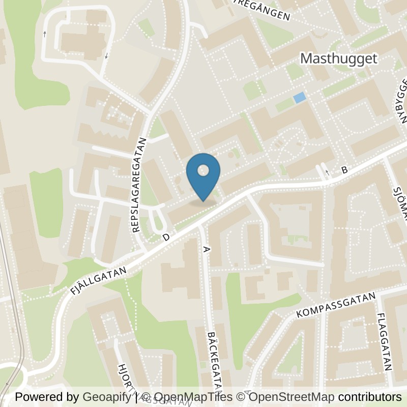 Map: location of Nordic Wellness Göteborg Fjällgatan in Göteborg