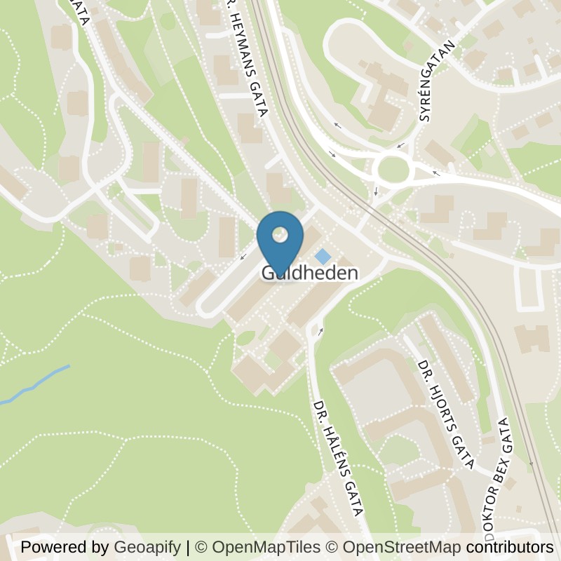 Map: location of Nordic Wellness Göteborg Guldheden in Göteborg