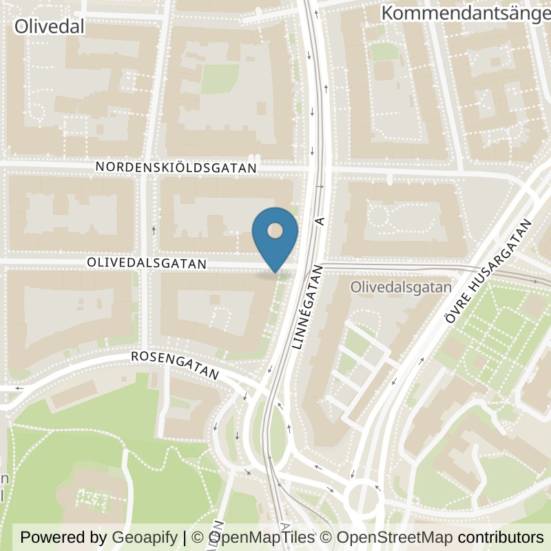 Map: location of Nordic Wellness Göteborg Linnégatan in Göteborg
