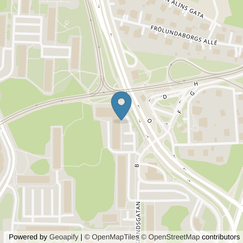 Map: location of Nordic Wellness Göteborg Marklandsgatan in Göteborg