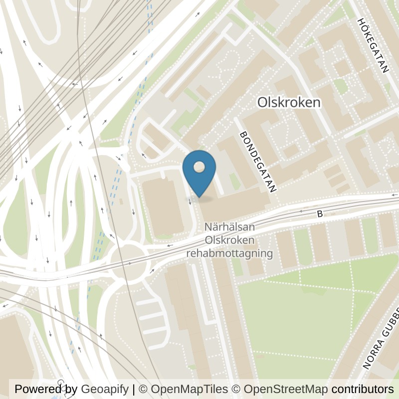 Map: location of Nordic Wellness Göteborg Olskroken in Göteborg