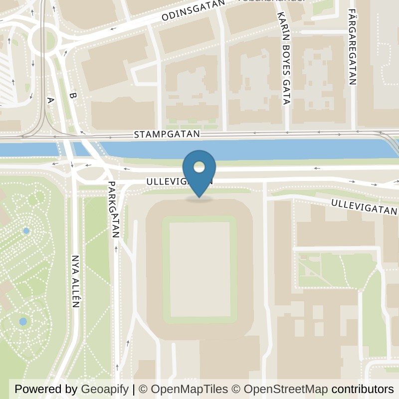 Map: location of Nordic Wellness Göteborg Ullevi in Göteborg