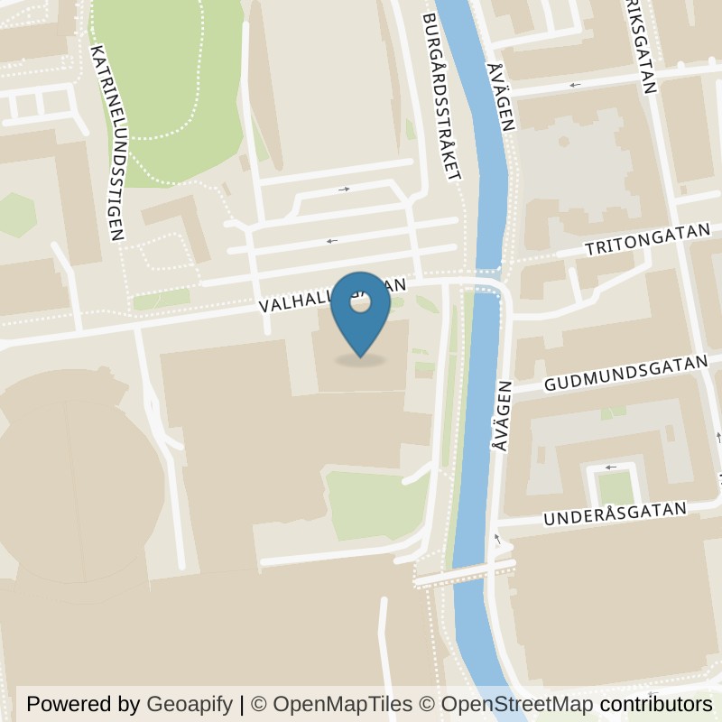 Map: location of Nordic Wellness Göteborg Valhalla in Göteborg