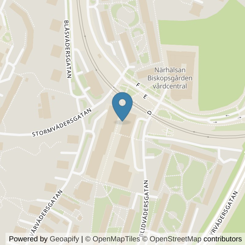 Map: location of Nordic Wellness Göteborg Vårväderstorget in Göteborg