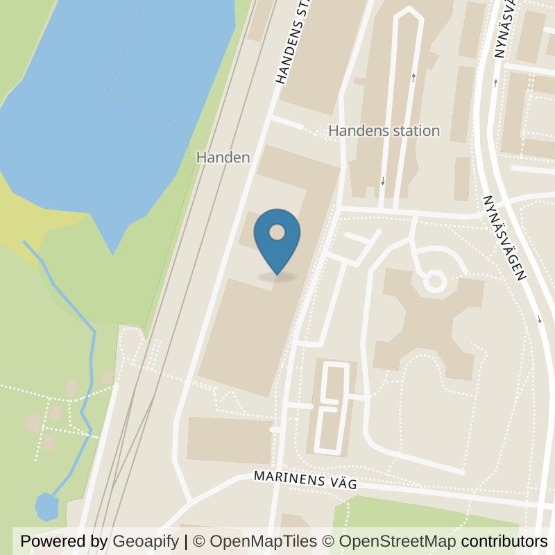 Map: location of Nordic Wellness Haninge Najaden in Handen