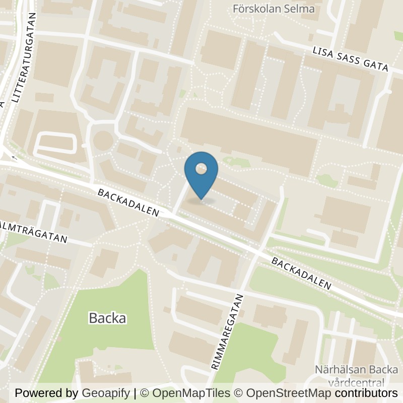 Map: location of Nordic Wellness Selma Lagerlöf in Hisings Backa