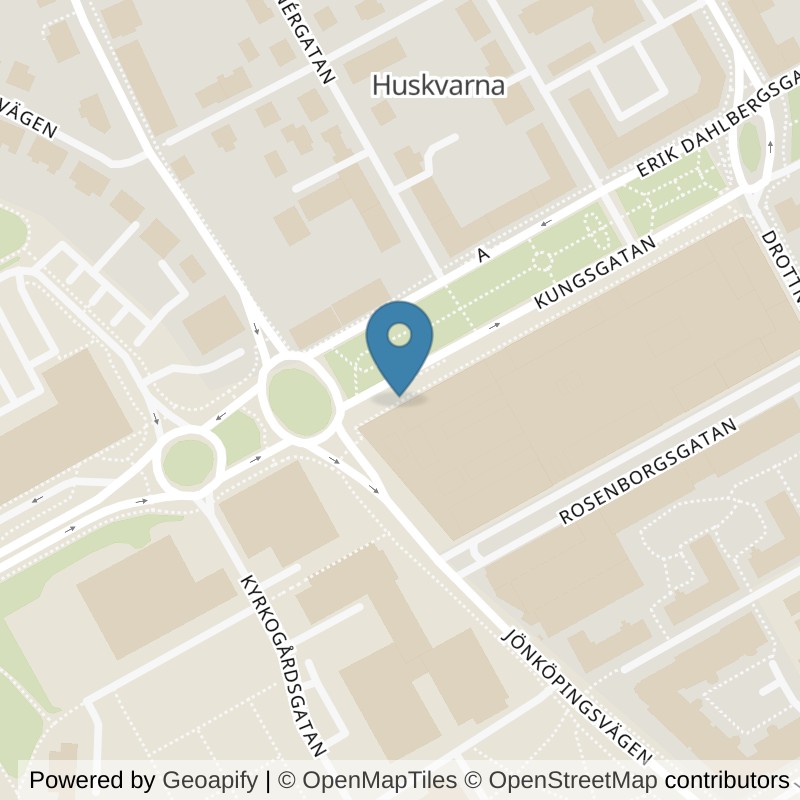 Map: location of Nordic Wellness Huskvarna Kungsgatan in Huskvarna