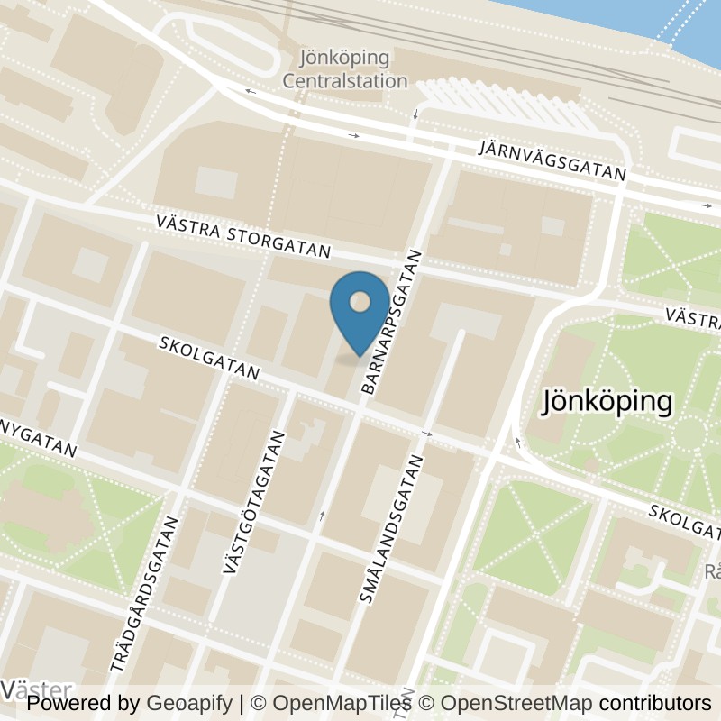 Map: location of Nordic Wellness Jönköping Atlantis in Jönköping
