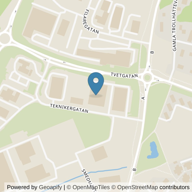 Map: location of Nordic Wellness Kungälv Teknikergatan in Kungälv