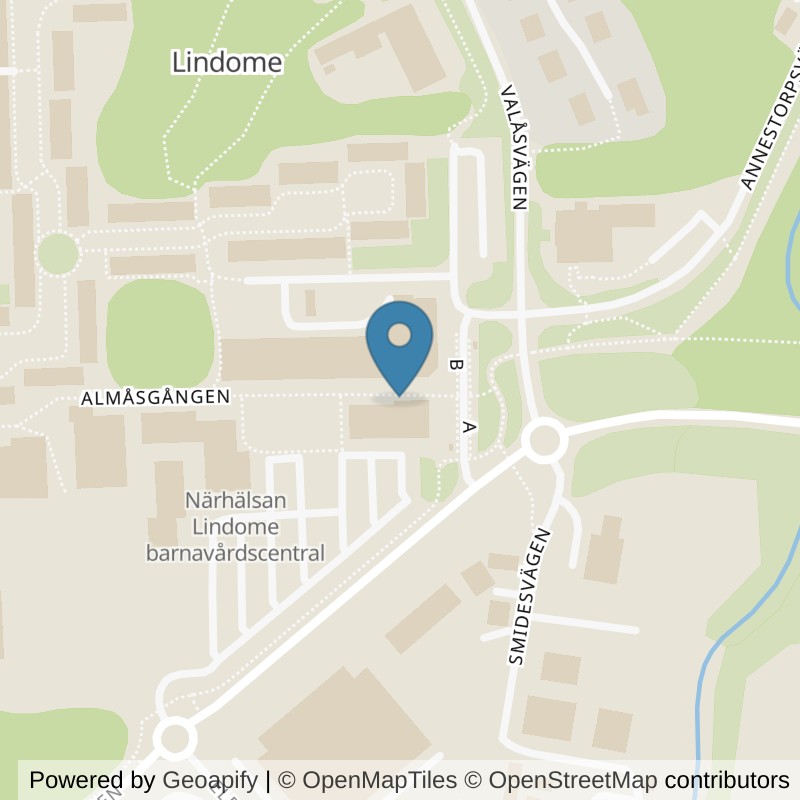 Map: location of Nordic Wellness Lindome Centrum in Lindome