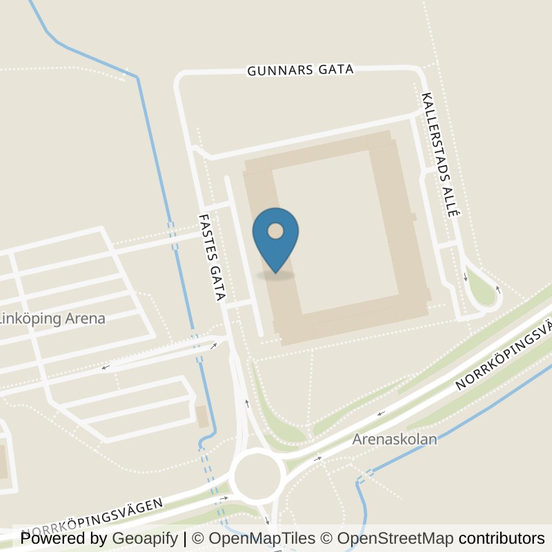 Map: location of Nordic Wellness Linköping Arena in Linköping