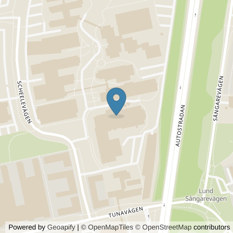 Map: location of Nordic Wellness Lund Medicon Village in Lund