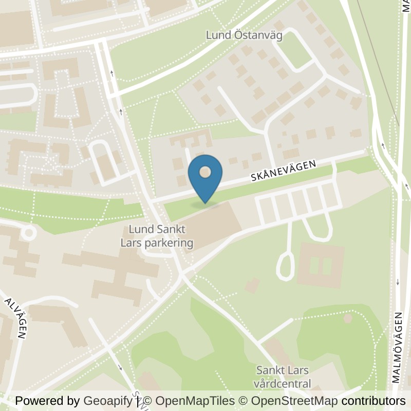 Map: location of Nordic Wellness Lund St Lars Sportcenter in Lund