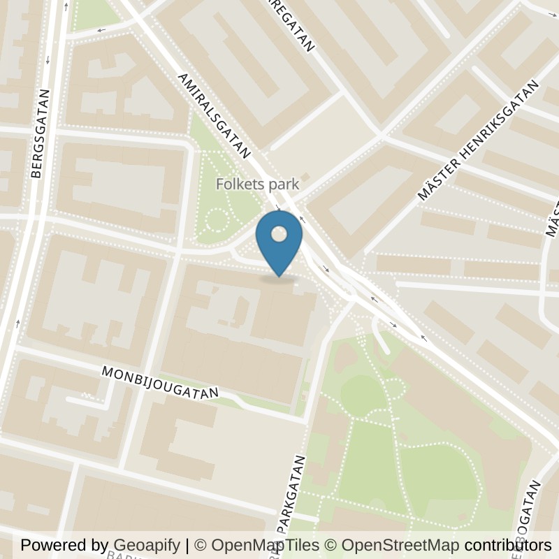 Map: location of Nordic Wellness Malmö Folkets Park in Malmö