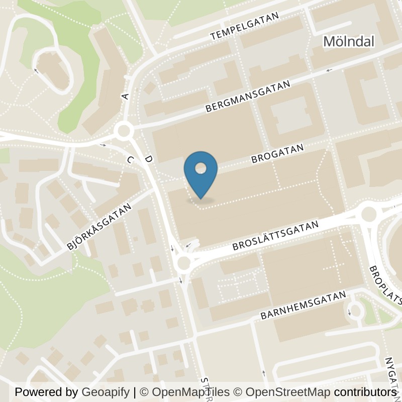 Map: location of Nordic Wellness Mölndal Galleria in Mölndal