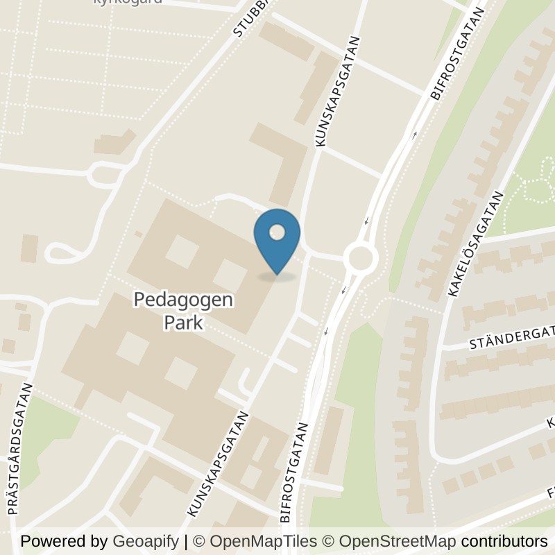Map: location of Nordic Wellness Mölndal Pedagogen Park in Mölndal