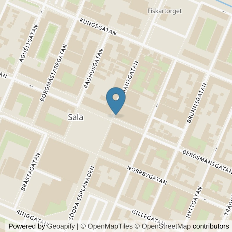 Map: location of Nordic Wellness Sala Centrum in Sala