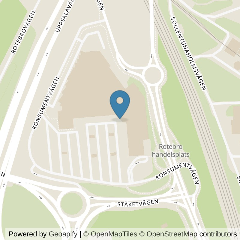 Map: location of Nordic Wellness Rotebro Handelsplats in Sollentuna