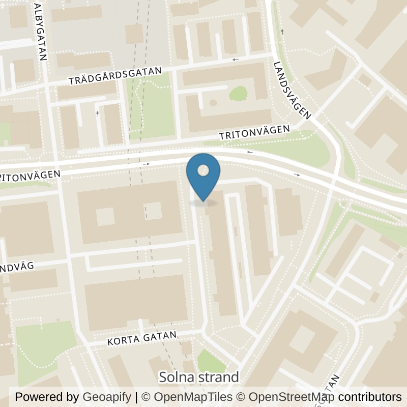 Map: location of Nordic Wellness Solna Strand in Solna