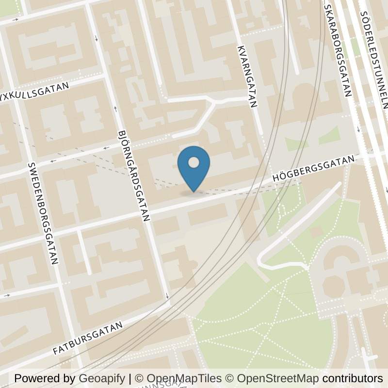 Map: location of Nordic Wellness Stockholm Högbergsgatan in Stockholm