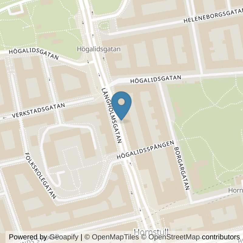 Map: location of Nordic Wellness Stockholm Hornstull in Stockholm