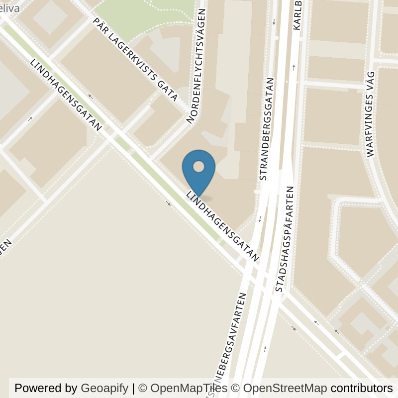 Map: location of Nordic Wellness Stockholm Lindhagen in Stockholm