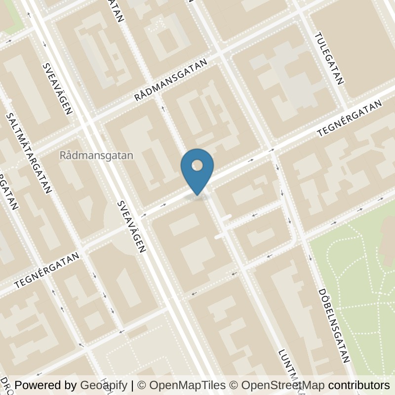 Map: location of Nordic Wellness Stockholm Tegnérgatan in Stockholm
