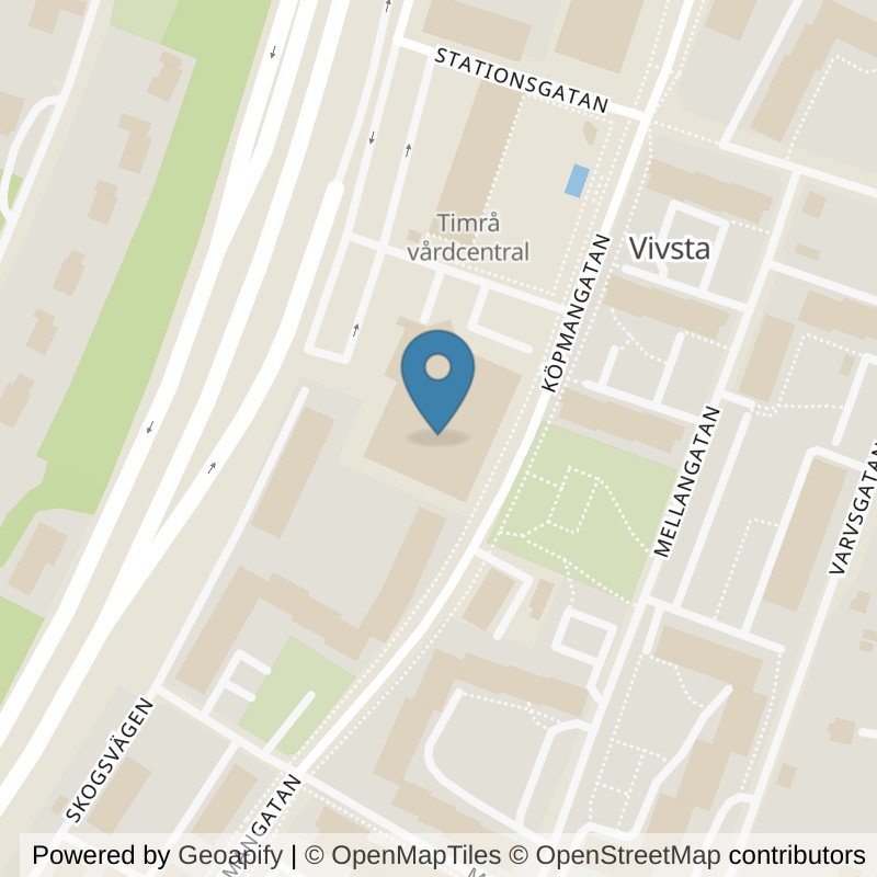 Map: location of Nordic Wellness Timrå Köpmangatan in Timrå
