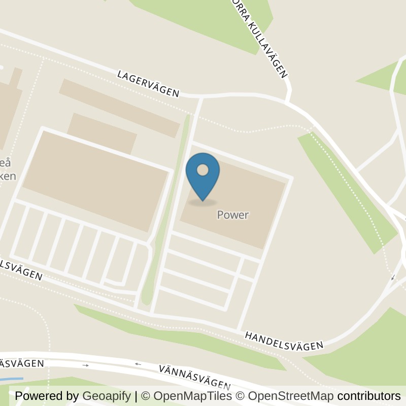 Map: location of Nordic Wellness Umeå Klockarbäcken in Umeå