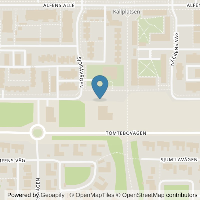 Map: location of Nordic Wellness Umeå Tomtebo in Umeå