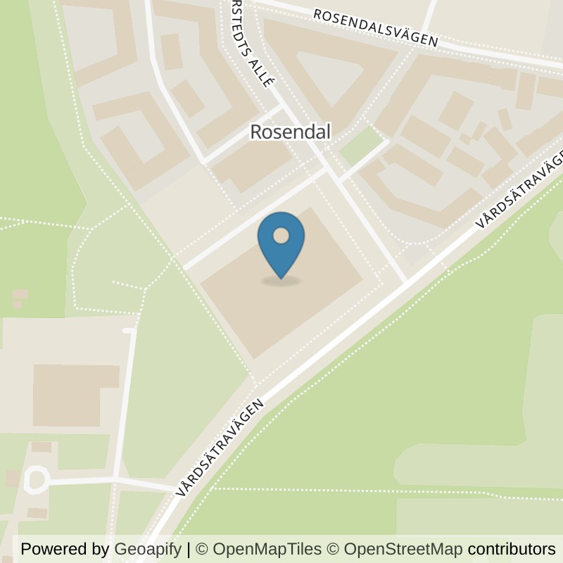 Map: location of Nordic Wellness Uppsala Rosendal in Uppsala