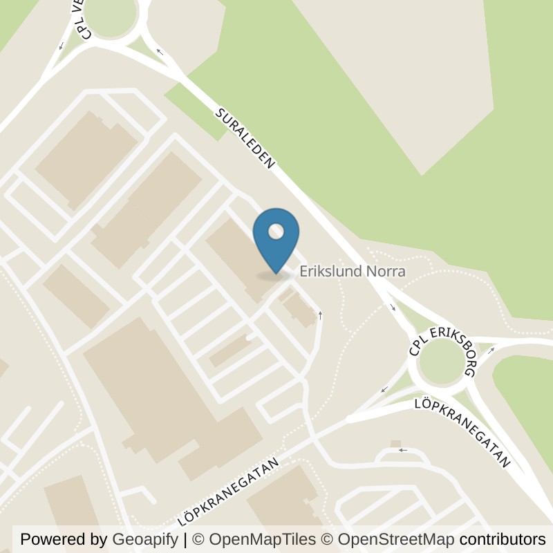 Map: location of Nordic Wellness Västerås Erikslund in Västerås