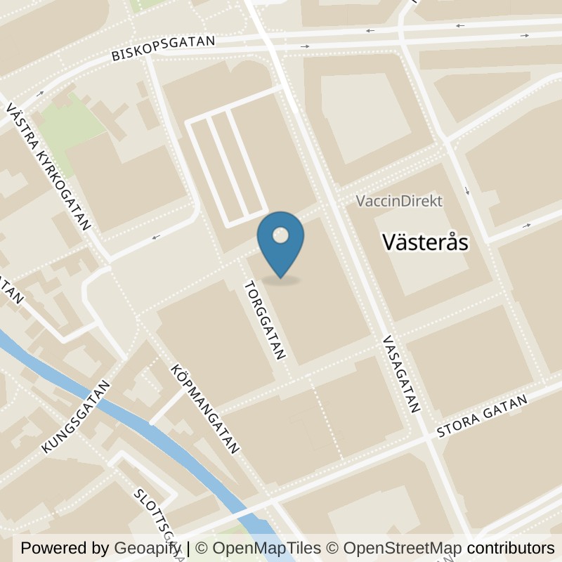 Map: location of Nordic Wellness Västerås Sigmatorget in Västerås