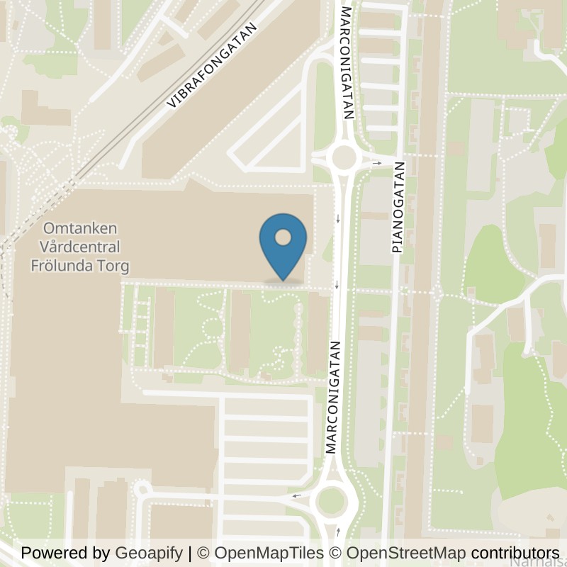 Map: location of Nordic Wellness Frölunda Torg in Västra Frölunda