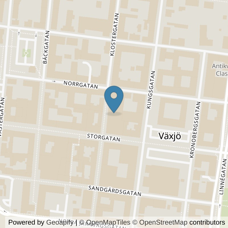 Map: location of Nordic Wellness Växjö City in Växjö