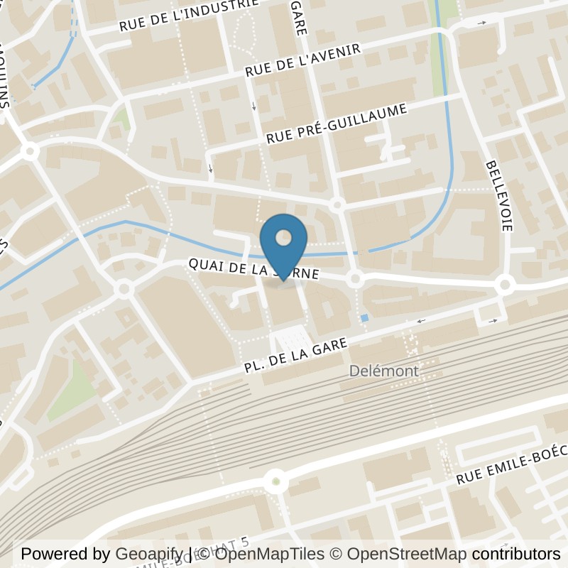 Map: location of O2 Fitness Sàrl in Delémont
