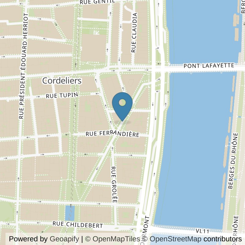 Map: location of ON AIR Fitness Lyon Cordeliers in Lyon