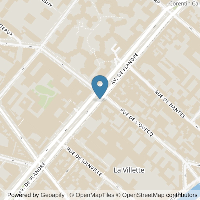 Map: location of ON AIR Fitness Paris Flandre in Paris