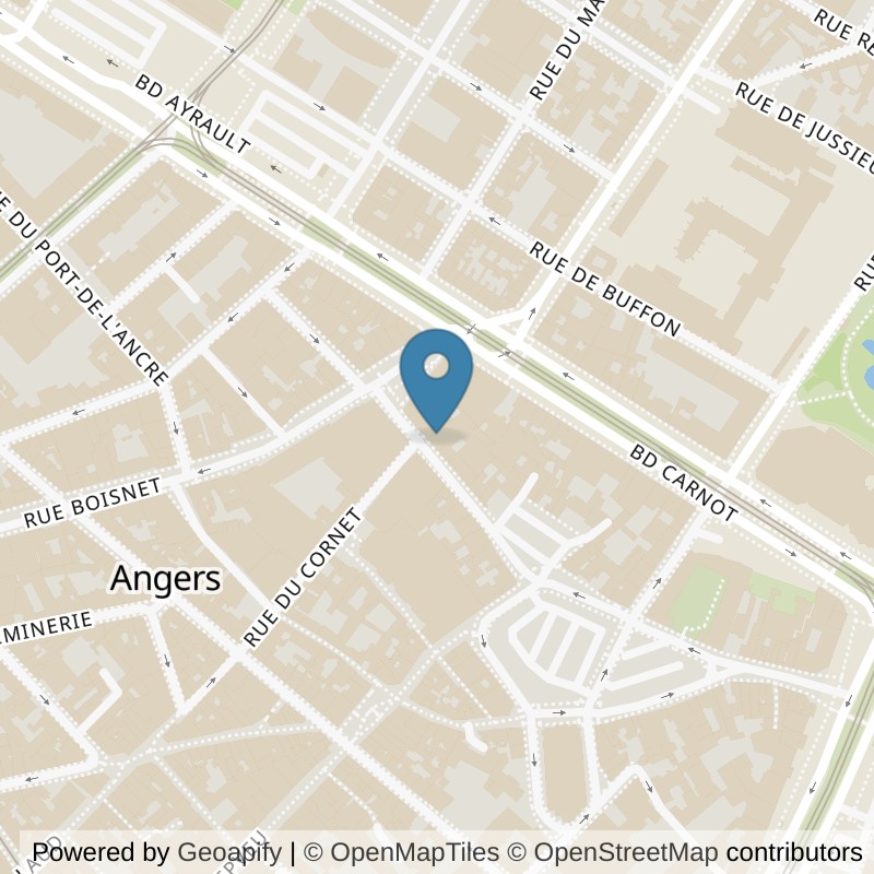 Map: location of l'Orange Bleue angers in Angers