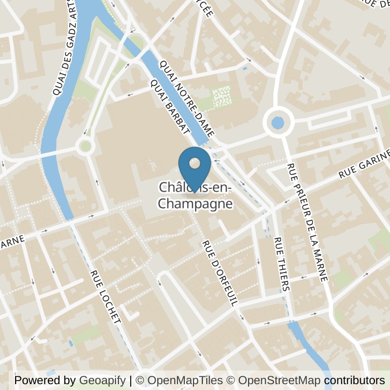 Map: location of l'Orange Bleue Chalons-en-Champagne in Chalons-en-Champagne
