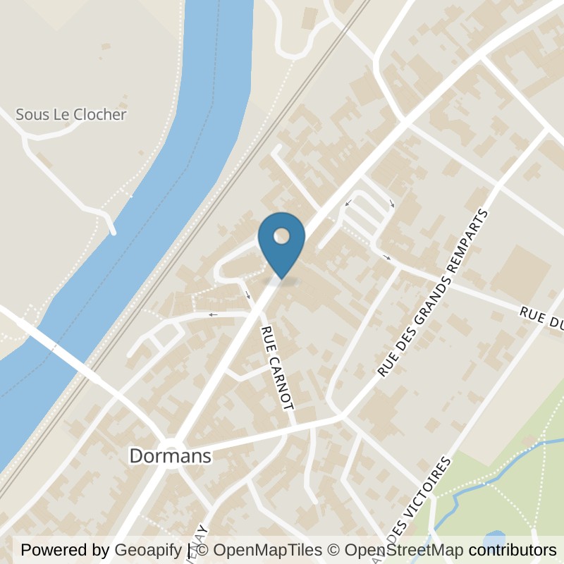 Map: location of l'Orange Bleue dormans in Dormans