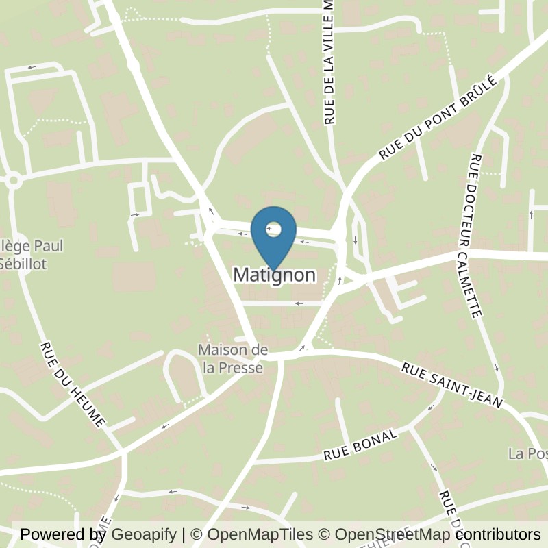 Map: location of l'Orange Bleue Matignon in Matignon