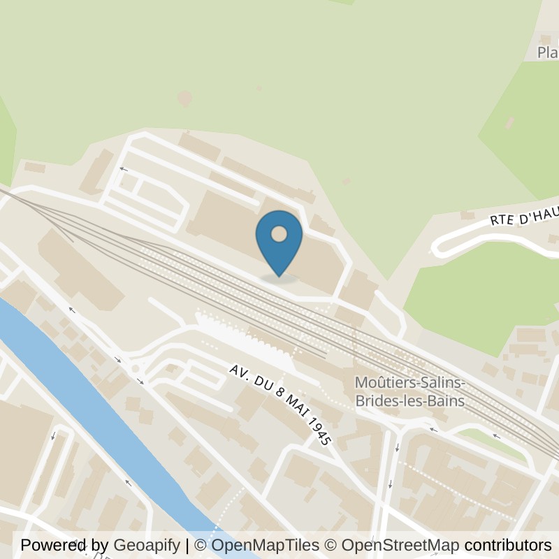 Map: location of l'Orange Bleue moutiers in Moutiers
