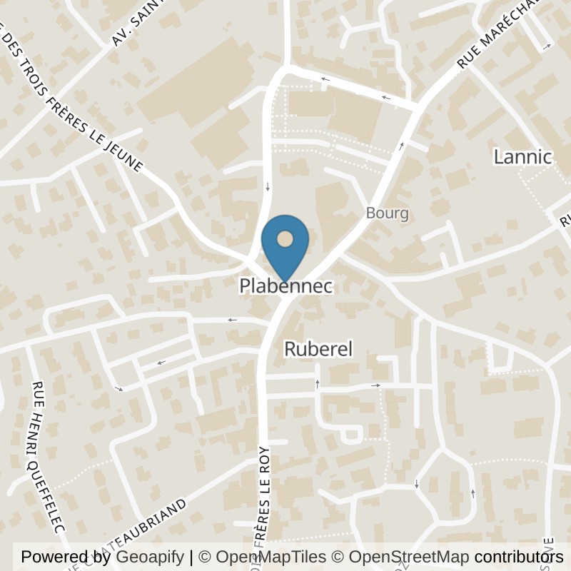 Map: location of l'Orange Bleue Plabennec in Plabennec
