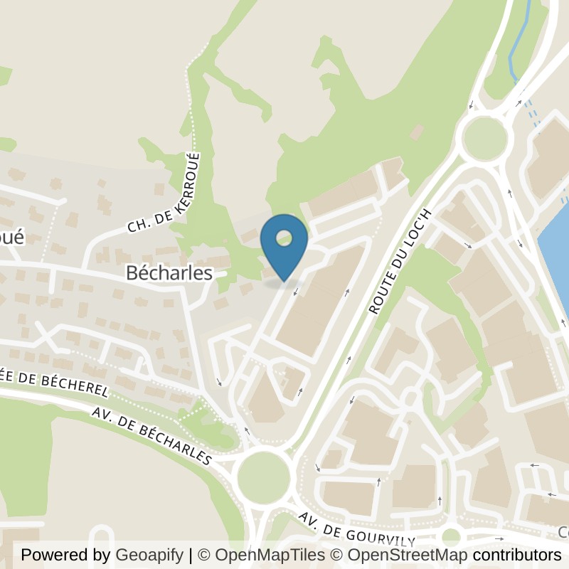 Carte : emplacement de l'Orange Bleue Quimper à Quimper