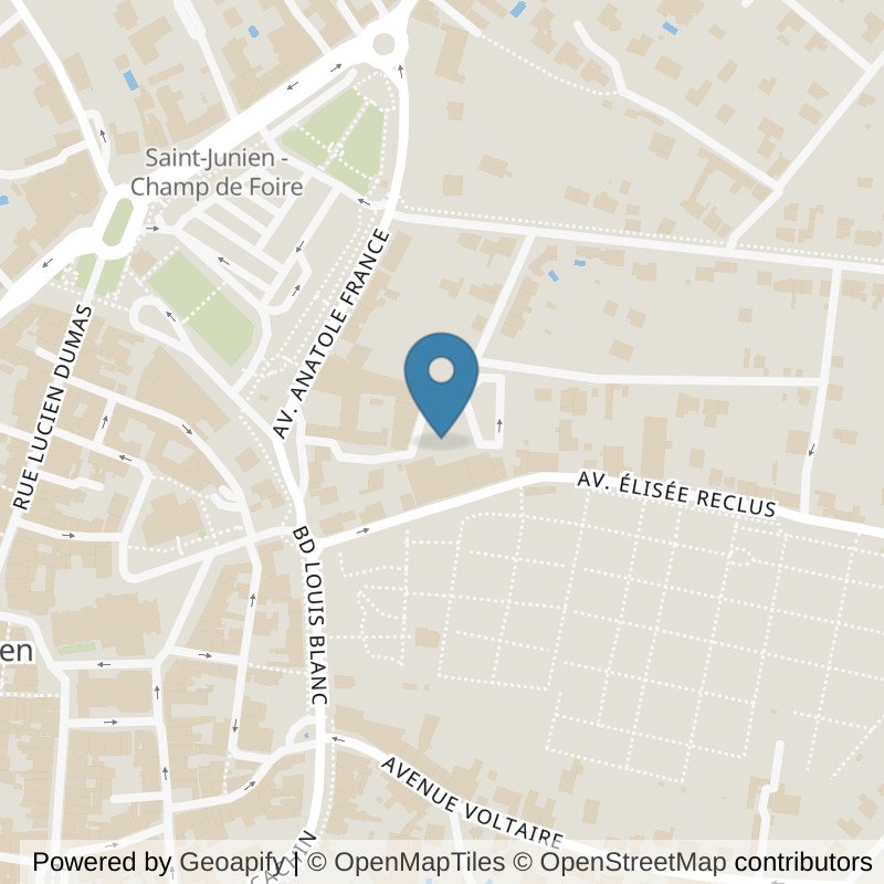 Map: location of l'Orange Bleue Saint-Junien in Saint-Junien